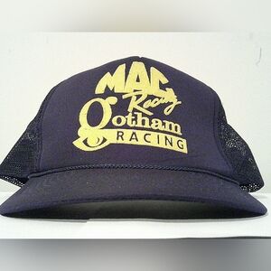 Mac Vintage 90's Snap Back Hat Blue, Racing, Adjustable, Made in USA